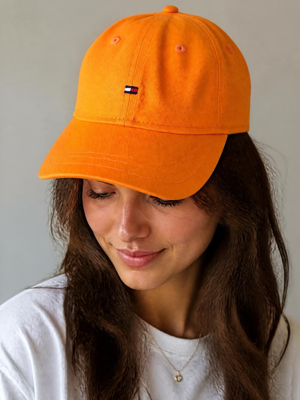 Tommy Hilfiger Bright Orange Classic Baseball Cap Unisex